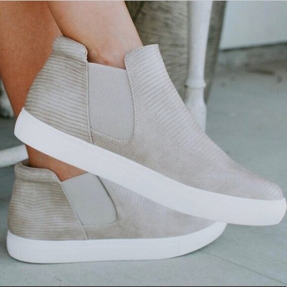 Coconuts By Matisse Harlan Slip on High Top Sneaker Taupe Size 6 - Picture 1 of 12